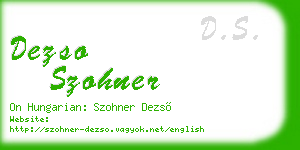 dezso szohner business card